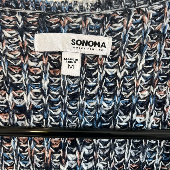 Sonoma Sweater Cardigan Women's Boho Hippie Cottage Core Prairie Relaxed Blue M - Picture 4 of 7